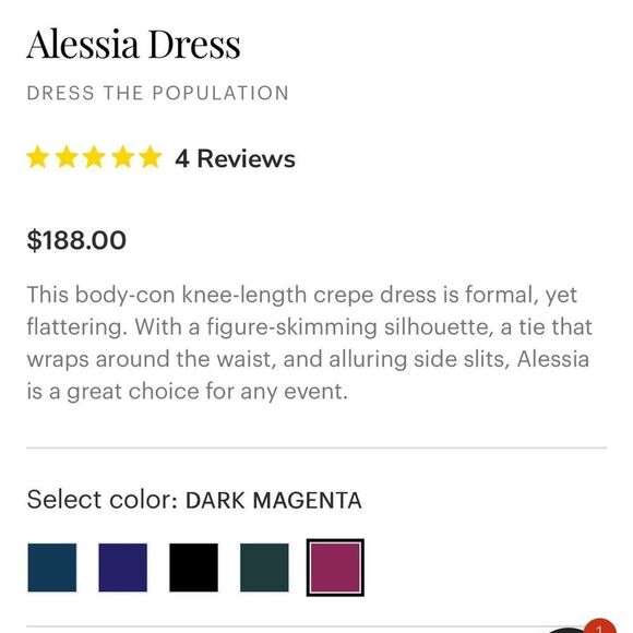 ✨NWT✨ Dress the Population Alessia Dress - Size XXS Maroon (size 0-2) - Picture 5 of 10